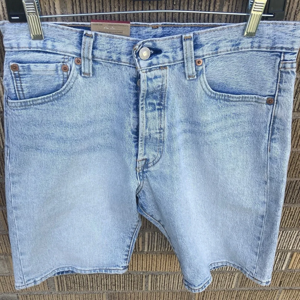 Levi's Men's Sz 30 501 Jean Shorts Jorts Button Fly Light Wash 9